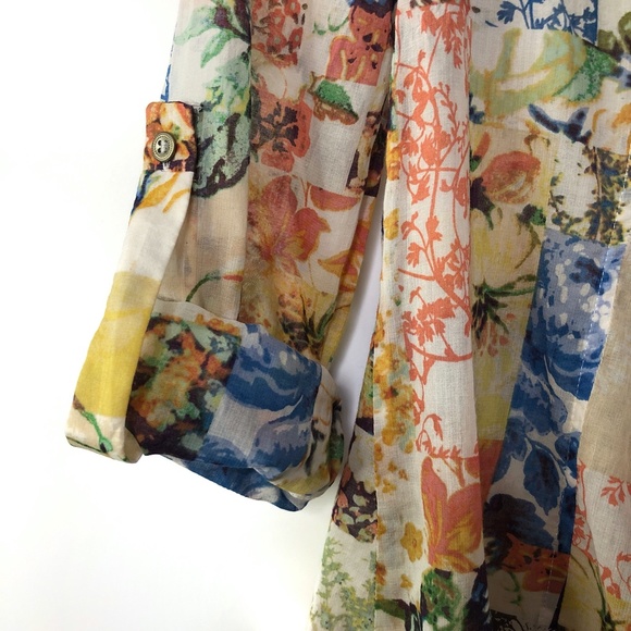 Anthropologie Maeve Floral Abella Pintuck SZ 0 - Picture 10 of 15